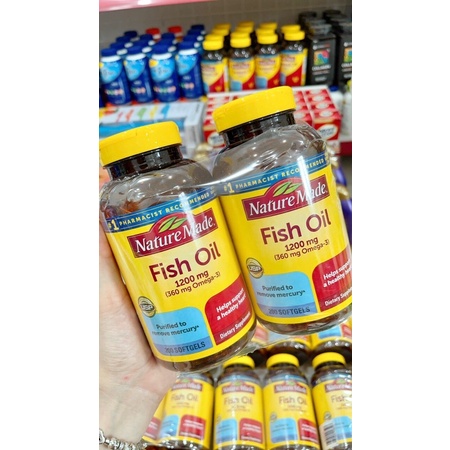 Dầu cá Fish Oil Nature Made 1200mg Omega 3 200 viên