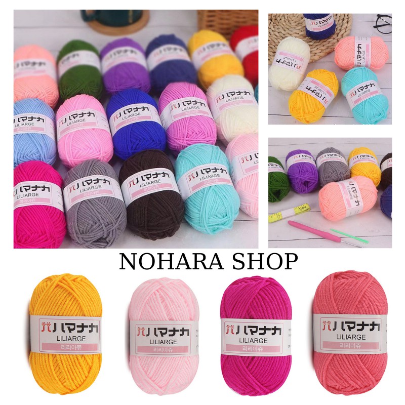 Cuộn 25G Len Milk Cotton Hàn Quốc Dùng Đan Móc Áo Len, Mũ Len, Nón Len