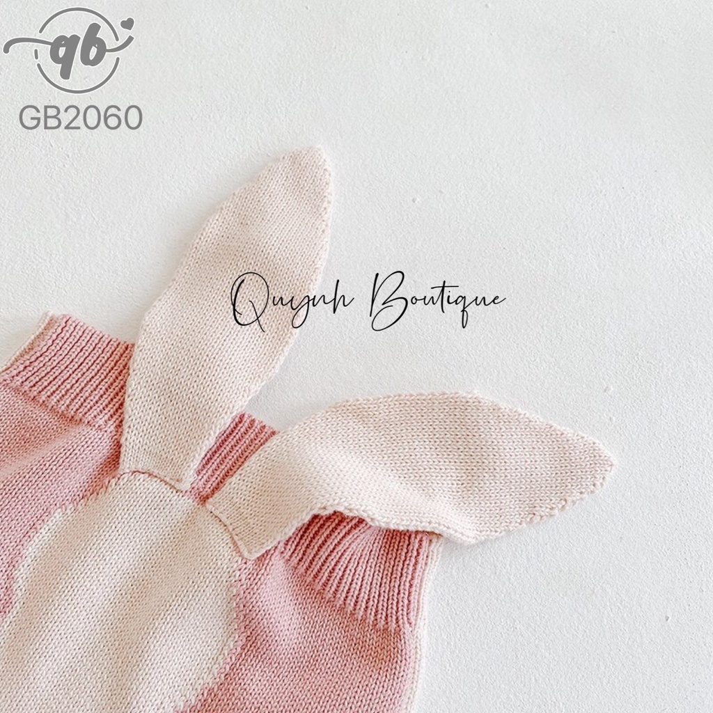 Quần áo  trẻ em Quỳnh Boutique Mẫu yếm thỏ len siêu xinh cho bé
