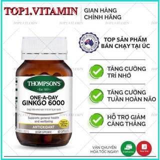 Bổ não tăng cường trí nhớ (Úc) Ginkgo Biloba 6000mg Thompson's 60 Viên