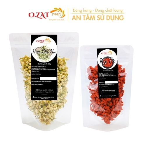 Trà hoa lài/ hoa nhài nụ kỉ tử/kỷ tử loại 1 OZAT FOOD kỉ tử 100g lài nụ 50g - 100g tăng cường hệ miễn dịch