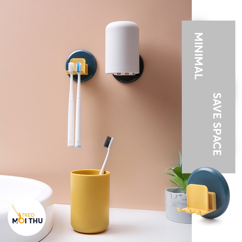 Bộ Cốc Và Giá Đỡ, Treo Bàn Chải Đánh Răng - Tối giản, đáng yêu - Treo Mọi Thứ
