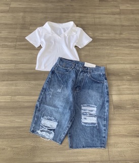 Áo croptop cổ bẻ