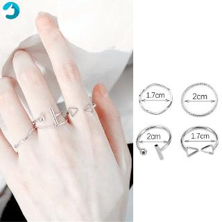 Bộ 4 nhẫn mở đeo đốt ngón tay phong cách thời trang cho nữ