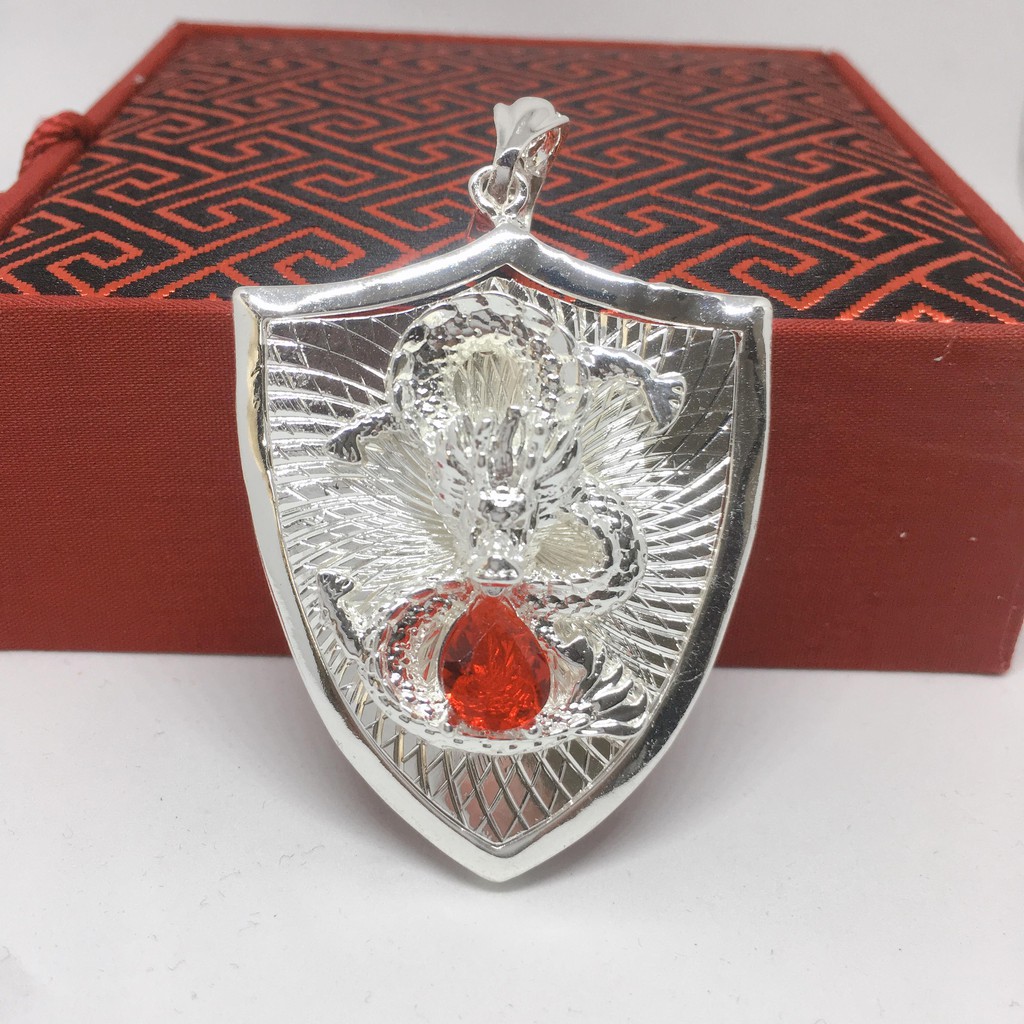 Mặt Dây Chuyền Khiên Thiên Long Đá Đỏ