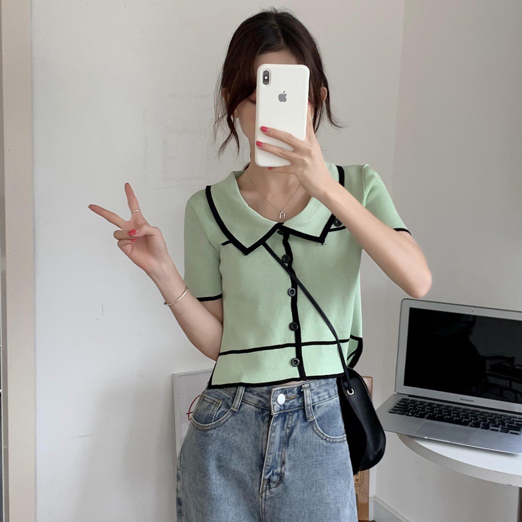 Áo thun polo dễ thương thời trang mùa hè cho bạn gái