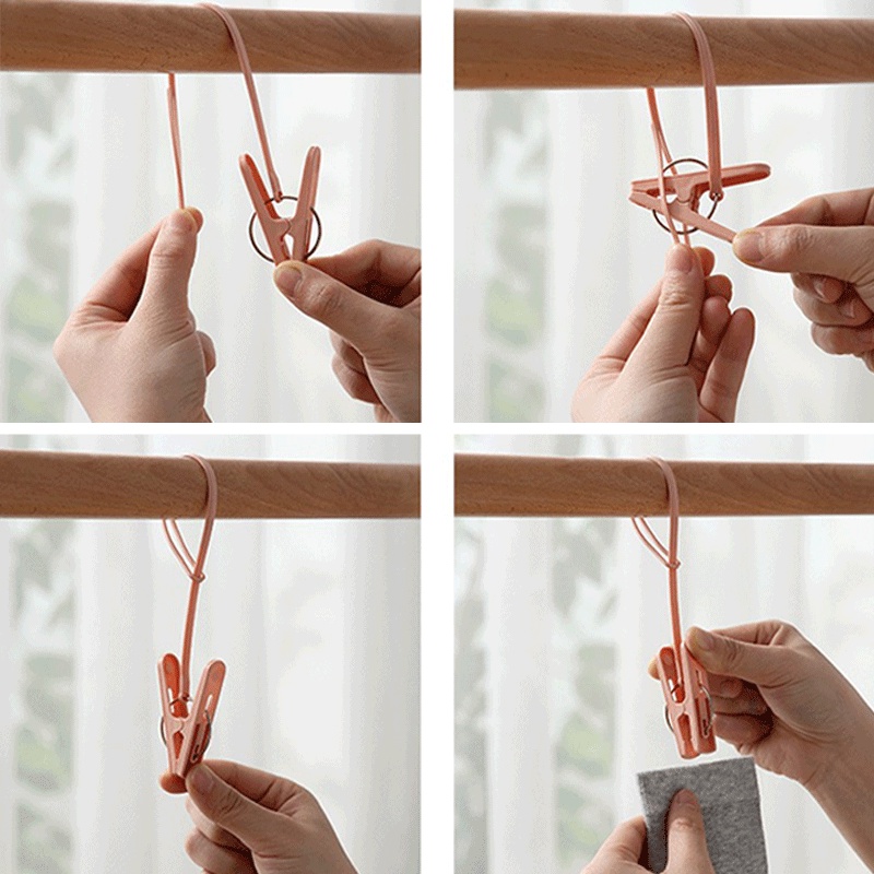 [Random Color ][ Windproof Plastic Clothes Clip ][Non-Slip Laundry Clip Durable Hanger Pin ][Clothes Drying Clothespin][ Closet Organizer Accessories]
