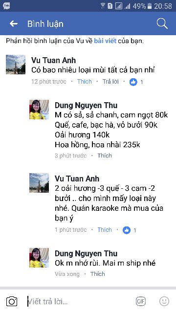 Tinh dầu thơm các loại