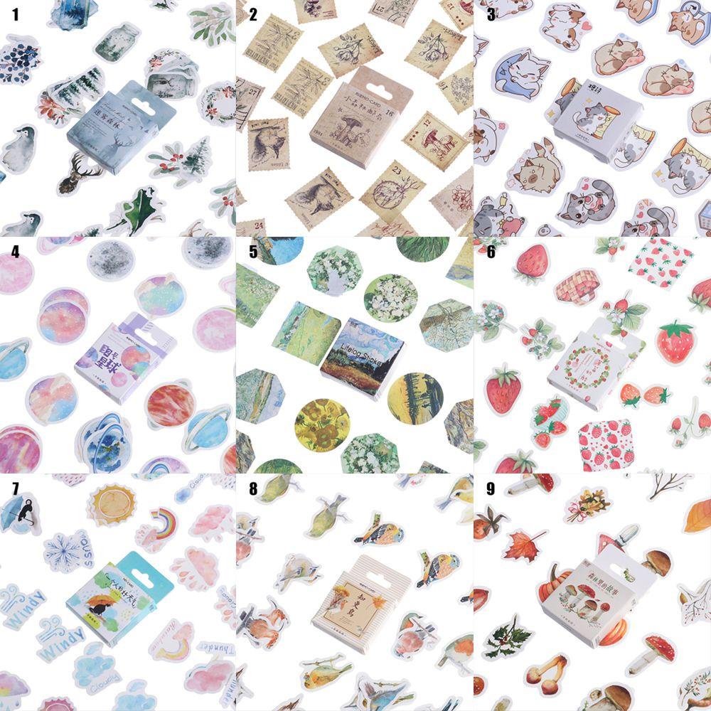 Set 45 Sticker Dán Trang Trí Sổ Lưu Niệm Hình Dáng Độc Đáo