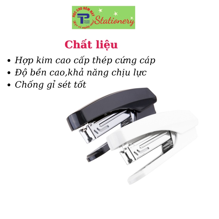 Dập ghim #10 Deli, 15 trang, trắng, đen dùng cho học sinh, văn phòng - 1 cái E0238