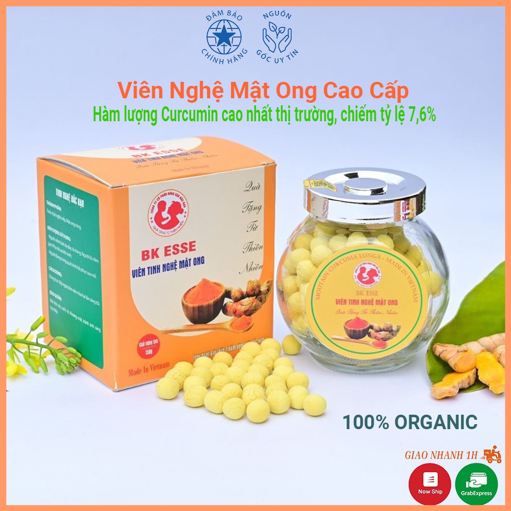 Viên tinh nghệ mật ong cao cấp Bắc Kạn, Viên nghệ mật ong cao cấp Bắc Kạn 150g, có chứng chỉ đạt chuẩn ORGANIC | BigBuy360 - bigbuy360.vn