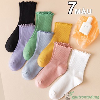 Tất cao cổ, vớ bèo nhún 7 màu phong cách Hàn Quốc