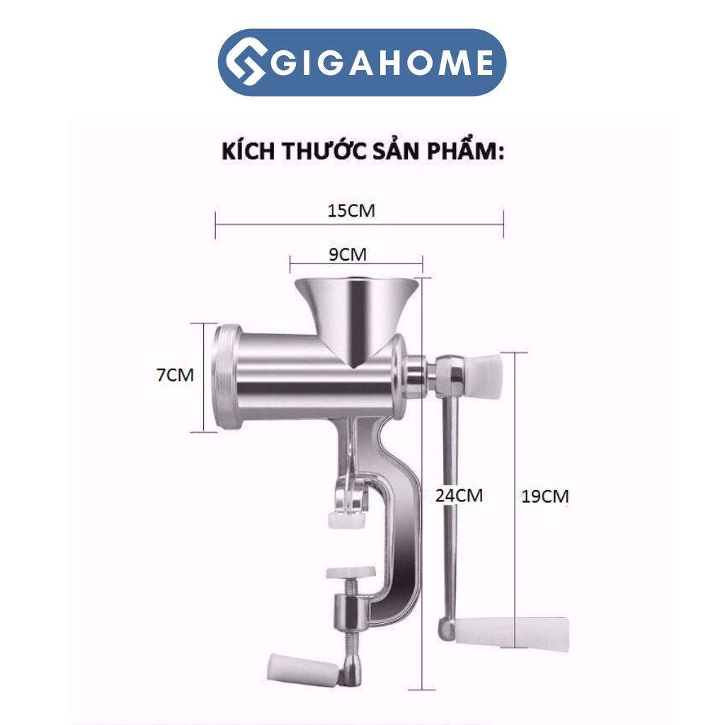 Máy Xay Thịt, Xay Cua, Rau Củ Bằng Tay Số 5 GIGAHOME Có Đế Kẹp Bàn 5731