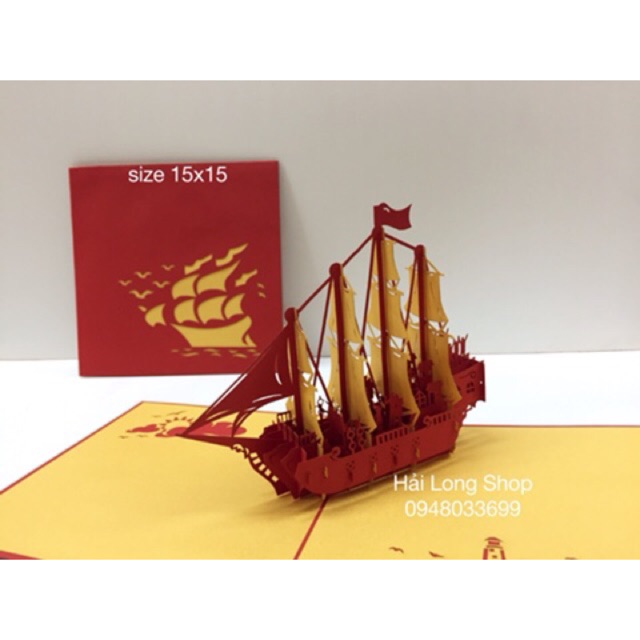 Thuyền 9   -  Boat - Thiệp  3D