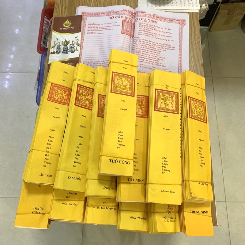 SỚ VÀNG TO Các Loại - 1 tập 50 Sớ (một loại) + 50 Vỏ -  (Từ số 1 ---> đến số 10 trong Danh sách Sớ)