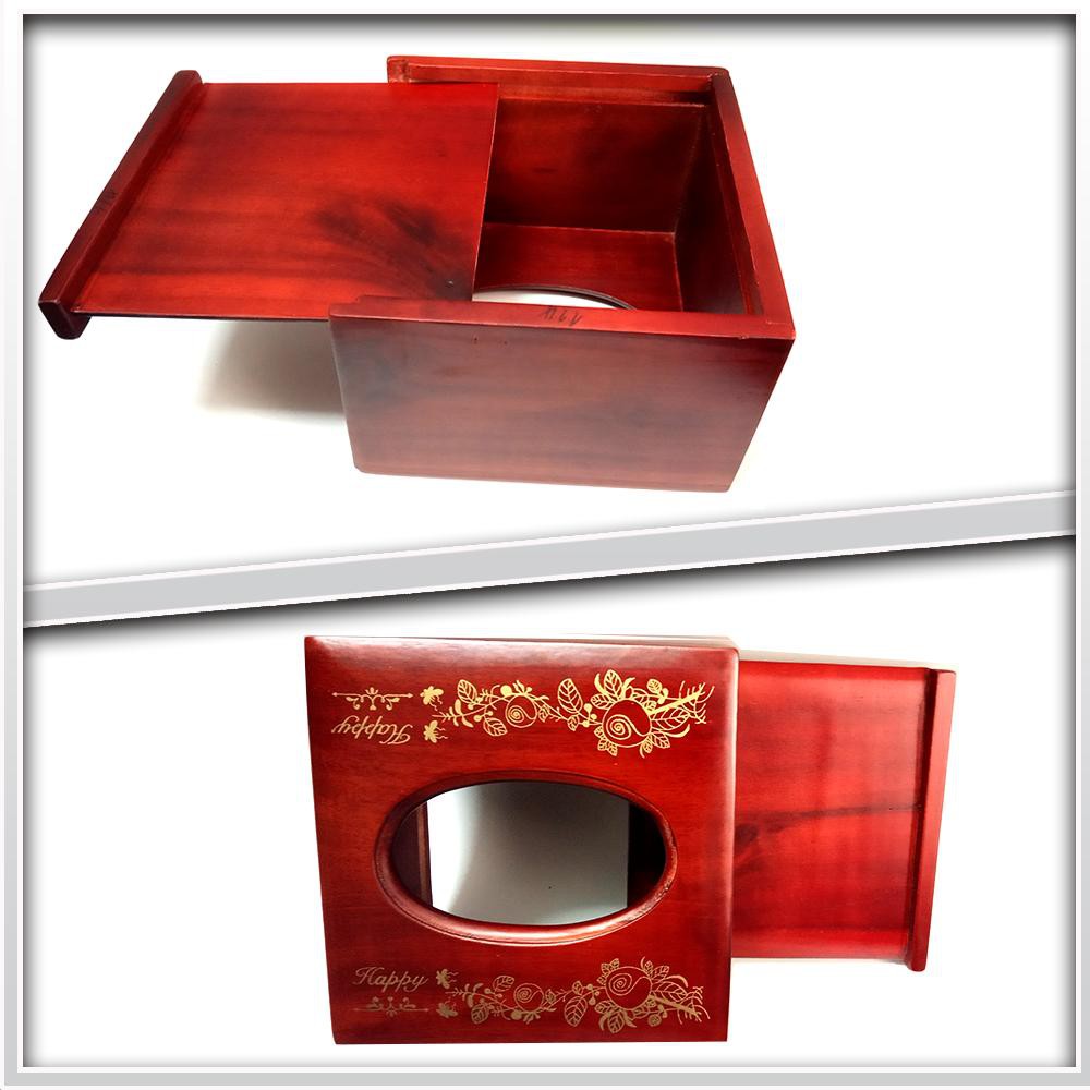 Hộp đựng khăn giấy hình vuông bằng gỗ tự nhiên, hàng thủ công cao cấp | BigBuy360 - bigbuy360.vn