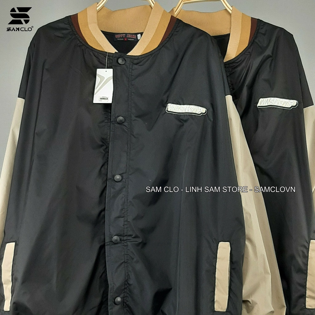 Áo khoác bomber vải dù SAM CLO có lớp lót chống nóng form rộng unisex mặc cặp - couple thêu chữ WANSNOTP