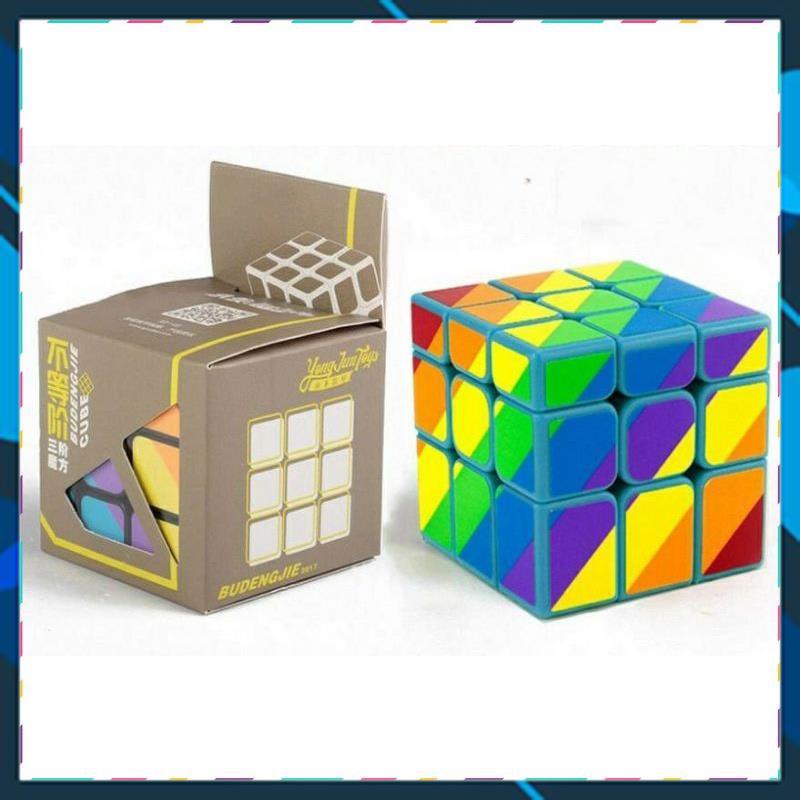 Rubik 3x3 YJ Unequal Six-Color Mirror Cube Rubic Biến Thể 3 Tầng Cầu Vồng
