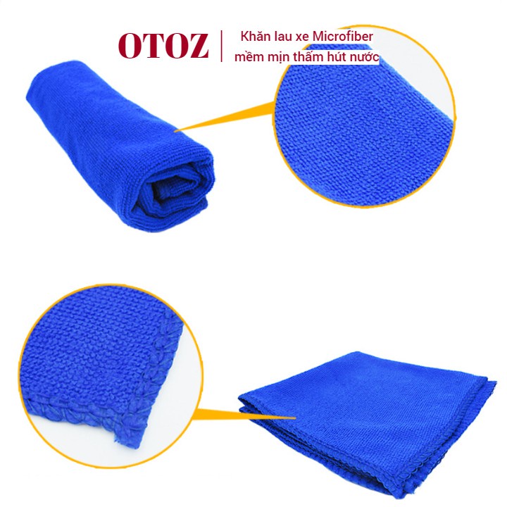 Khăn lau xe hơi Microfiber OTOZ mềm mịn thấm hút nước