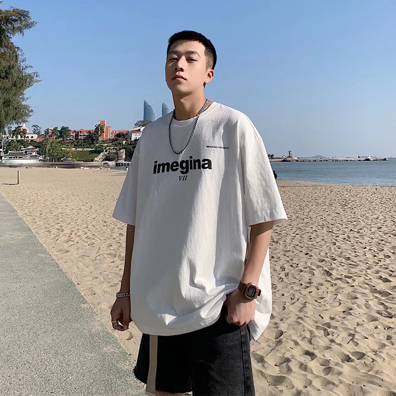 Áo Thun Tay Ngắn Dáng Rộng In Chữ Phong Cách Hip Hop Nhật Bản Thời Trang Cho Nam