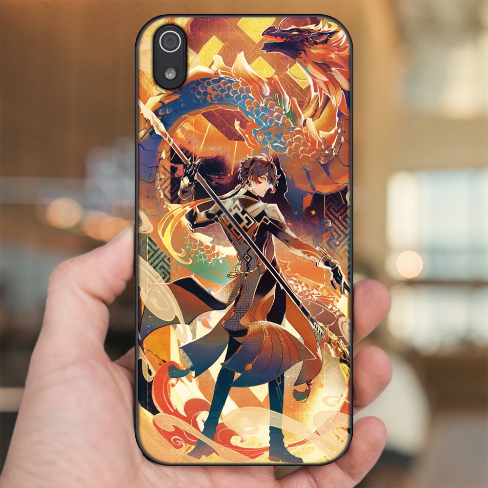 Ốp lưng Xiaomi Redmi 7A viền đen in hình Zhongli Genshin Impact