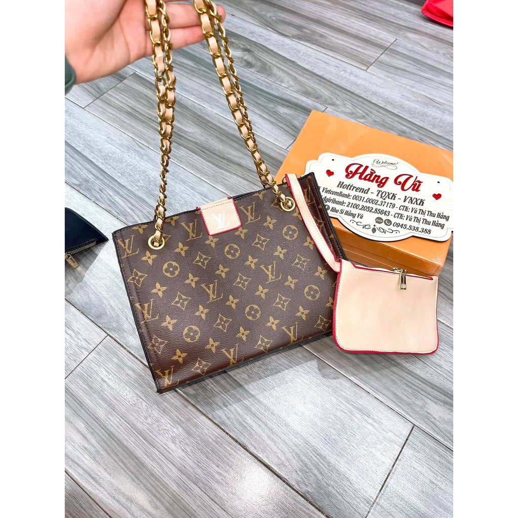 Túi đeo chéo LV kèm ví nhỏ 110K,💖FREESHIP💖,size túi 25 cm