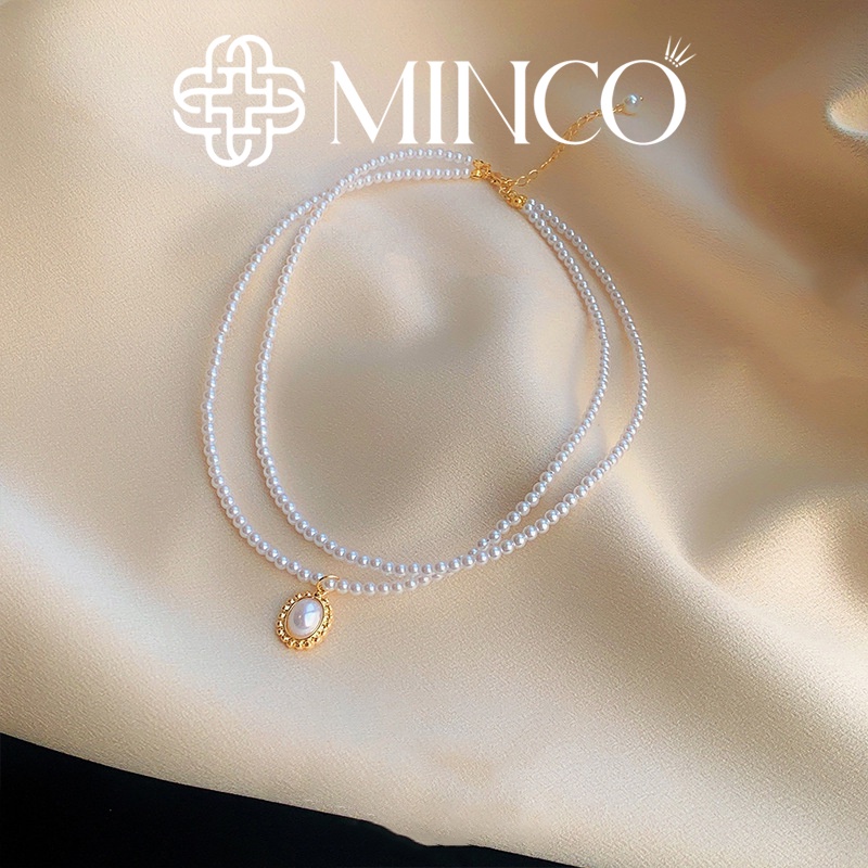 Dây chuyền nữ ngọc trai nhân tạo Minco Accessories phong cách sang chảnh DT138