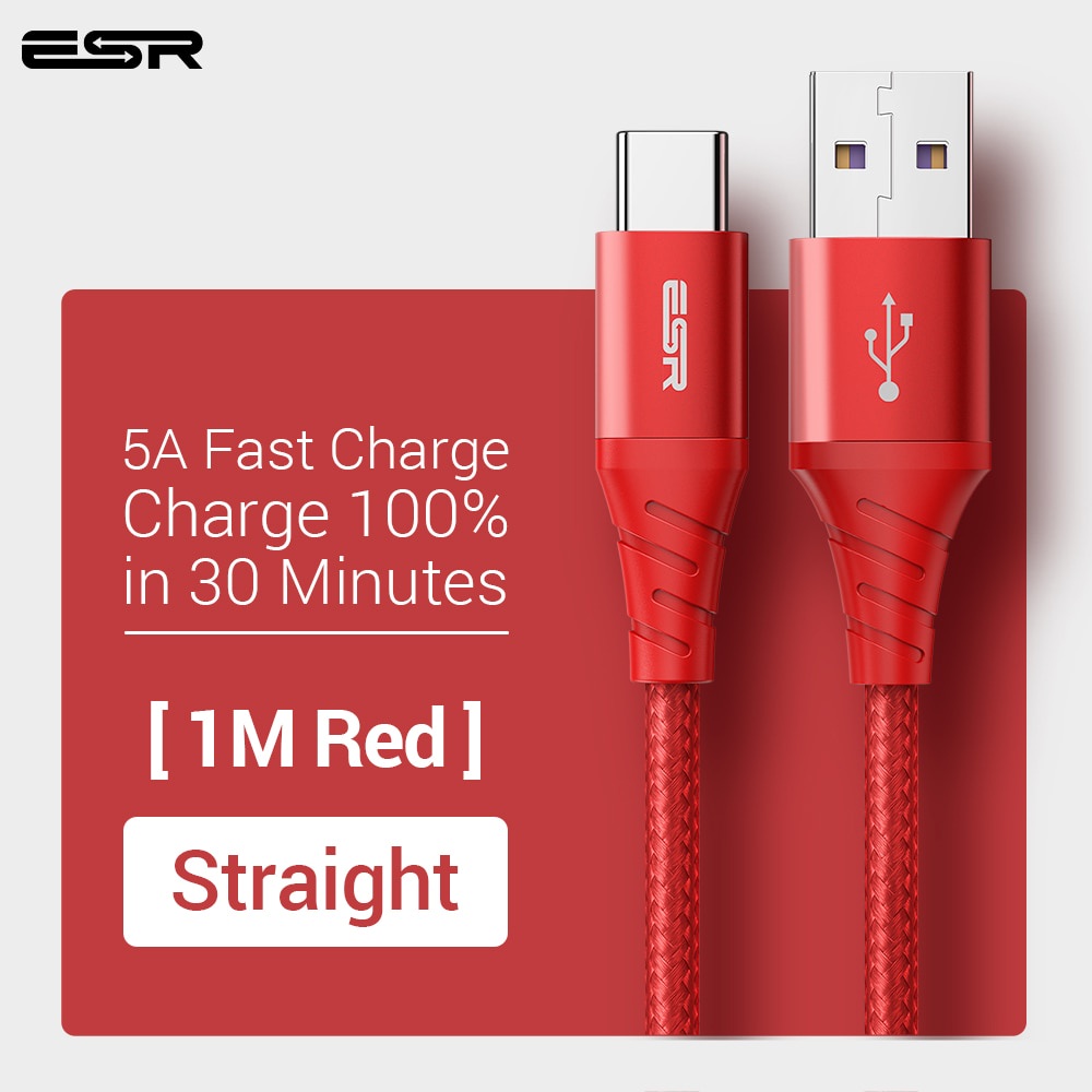 ESR cho Huawei P30 P20 Mate 20 Pro 5A USB Type C 1m 2m dành  Cáp sạc nhanh