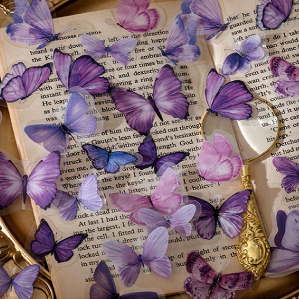 Sticker Dán Trang Trí Sổ Tay DIY Hình Bướm Nhiều Màu Sắc