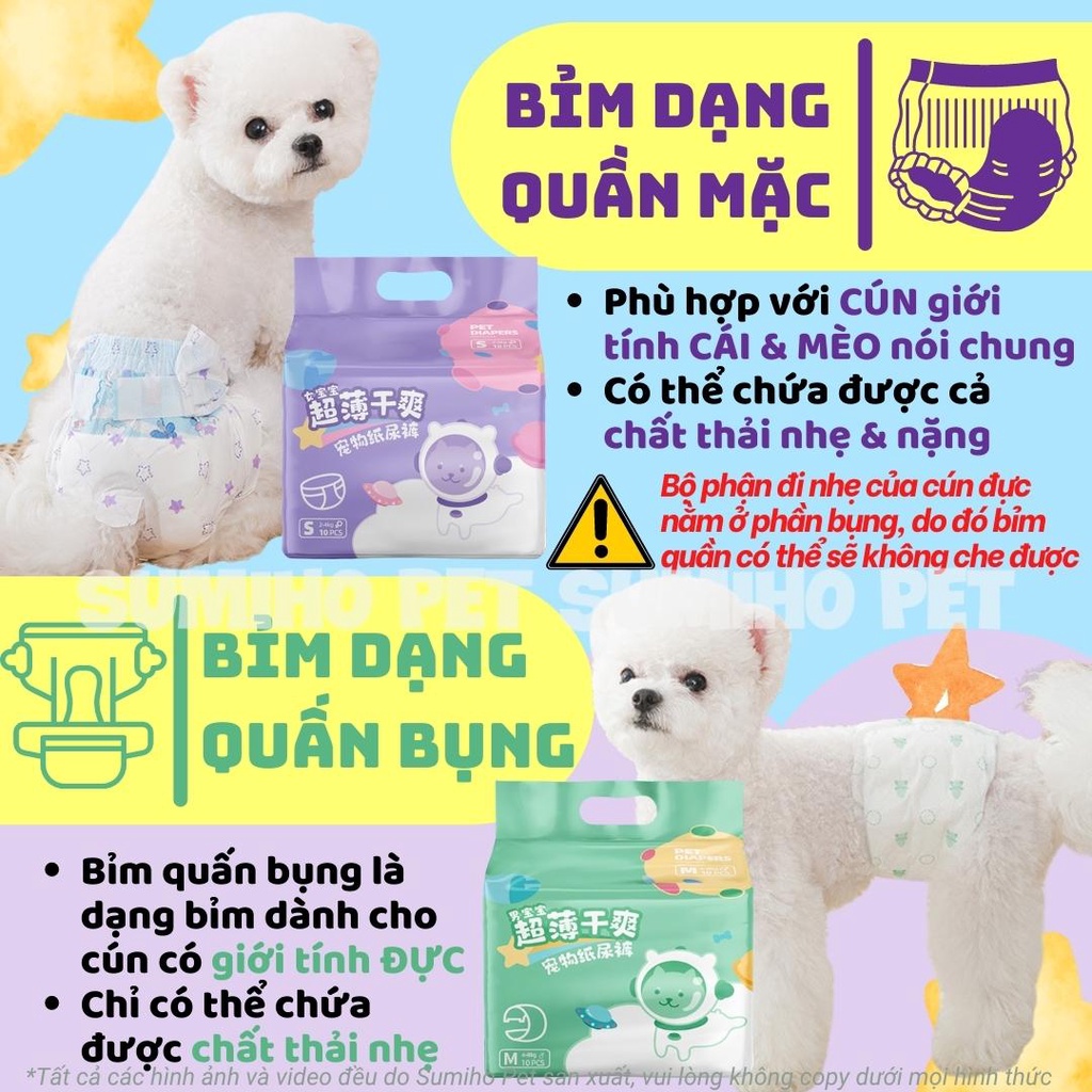 1 miếng bỉm tã cho chó mèo Sumiho Space (bỉm quần và bỉm quấn bụng)