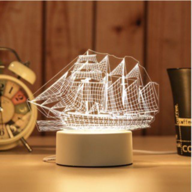Đèn led 3D quà tặng độc đáo đầy ý nghĩa hình con thuyền và tháp