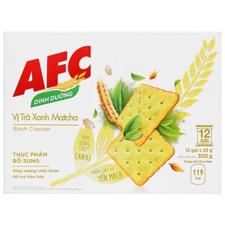 Bánh cracker vị trà xanh matcha AFC Dinh Dưỡng hộp 300g