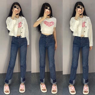 |cuahangjeans| Quần jeans ống đứng lật lai