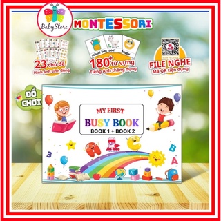 Học liệu cho bé tiếng anh bóc dán 180+ từ vựng, my first busy book, bảng bận rộn busy board, từ vựng tiếng anh