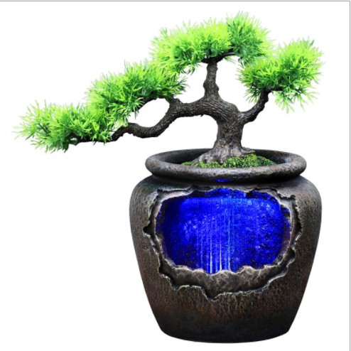 Thác nước tiểu cảnh VẠN NIÊN(Bonsai) cao 40cm_video trưng bày phòng trà,phòng khách...