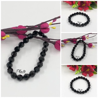 Vòng tay pha lê tròn đen huyền s08mm được thiết kế từ pha lê swarovski