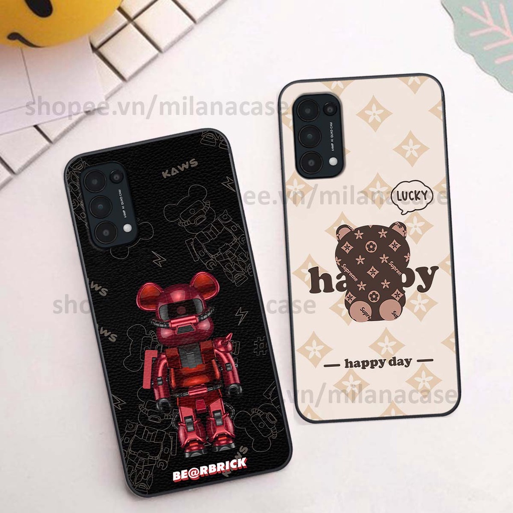 Ốp Oppo Reno5 4G / Reno5 5G / Reno 5 gấu be@rBrick gấu Teddy Kaws siêu đẹp, phong cách, cá tính