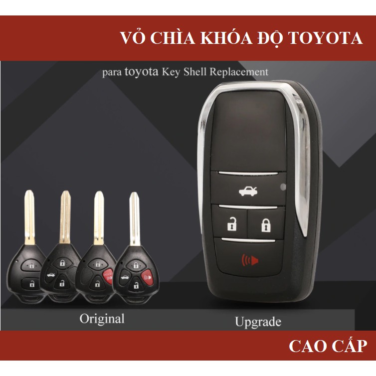 Vỏ độ gập chìa khóa Toyota zin - Toyota Innova, Fortuner, Vios, Yaris, Corolla Altis, Camry