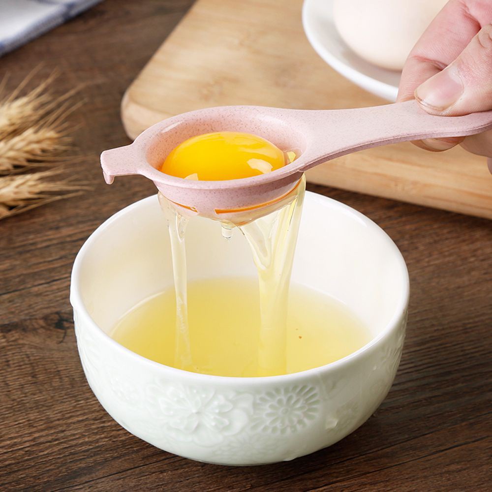 ALMA🍀 Dining White Yolk Sifting Cooking Gadget Egg Separator Chef Wheat Straw Plastic Home & Living Kitchen Supplies/Multicolor