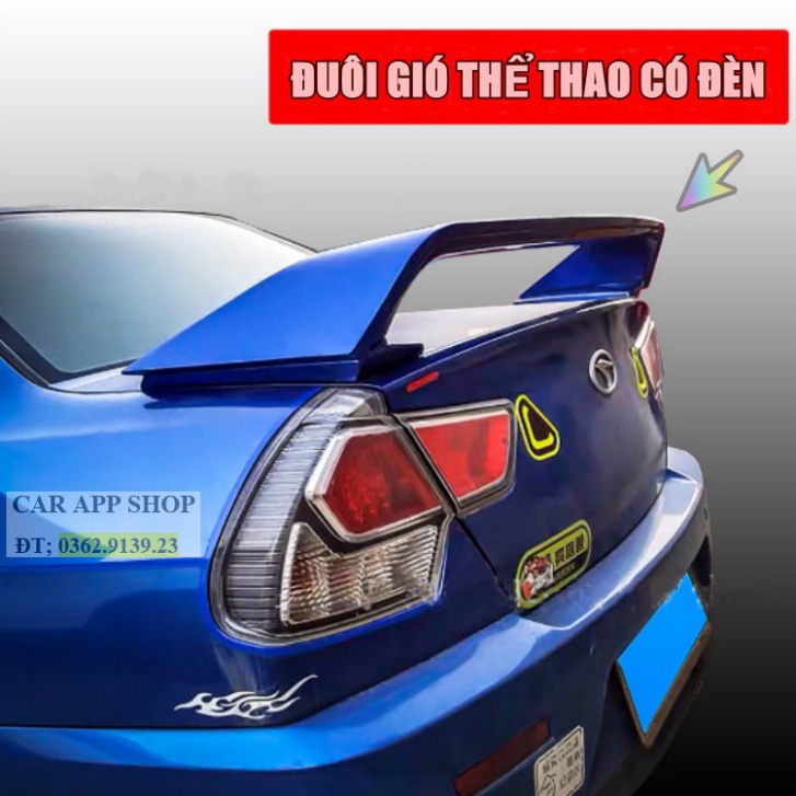 Đuôi gió thể thao có đèn kiểu mới lắp chung các dòng xe sadan Hàng Cao Cấp