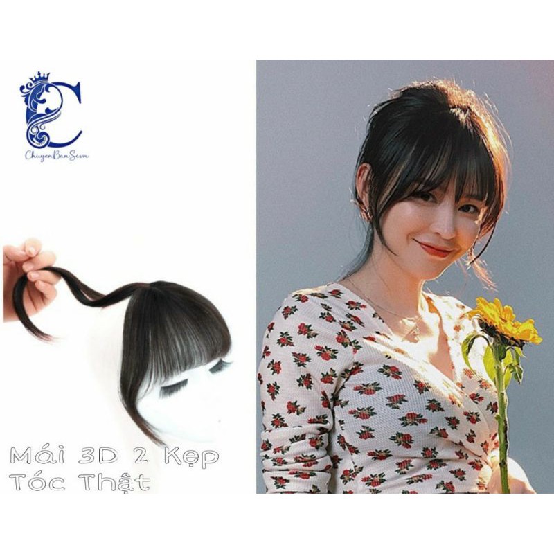 [Mã FAMARAL2 giảm 10K đơn 50K]tóc thật 100% mái che hói 3d mái dày loại 2 kẹp freeship 50k❤ hàng cao cấp