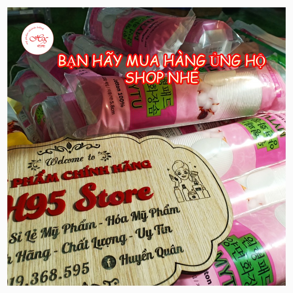 Bông tẩy trang 100%cotton mềm mịn cao cấp Hàn Quốc MYTU 100 miếng