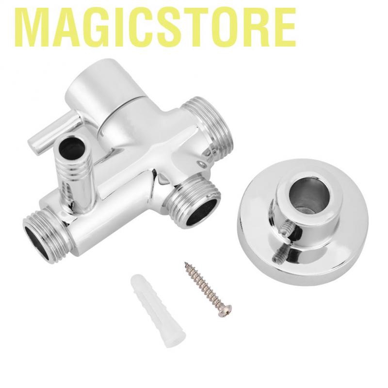 Magicstore Shower diverter valve  G1 / 2 &quot; wall mounting round copper bath brass shower adapter with base accessories