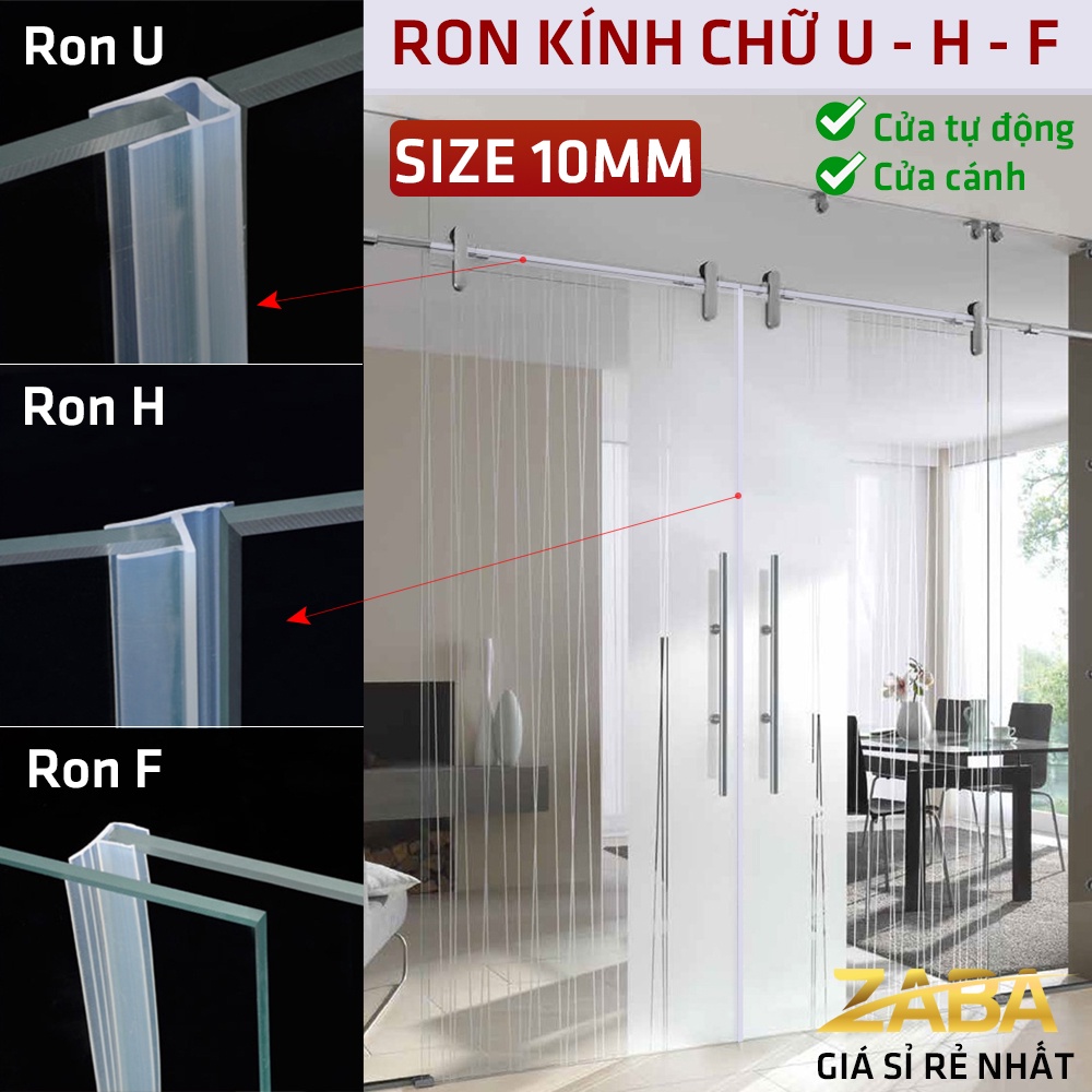 1 Mét Ron Gioăng Cao Su Chữ U H F 10mm Silicone Chuyên Dụng Gắn Dán Cửa Kính Vách Nhà Tắm Zaba