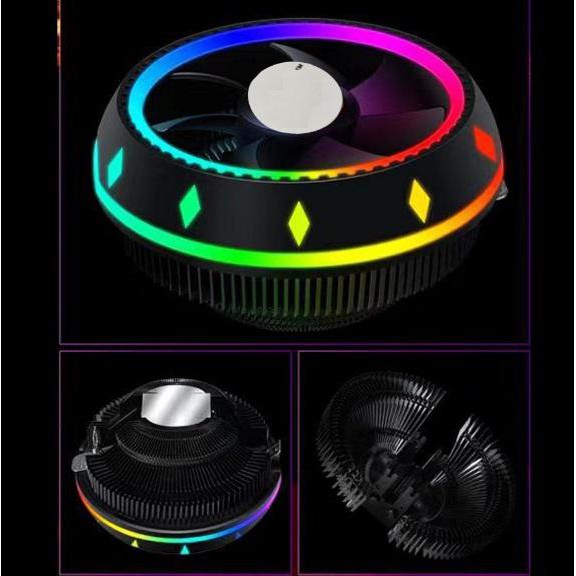 Fan Tản Nhiệt CPU 990 UFO, Led RGB 16 Triệu Màu, 366 Hiệu Ứng - Tự Động Đổi Màu Không Cần Hub