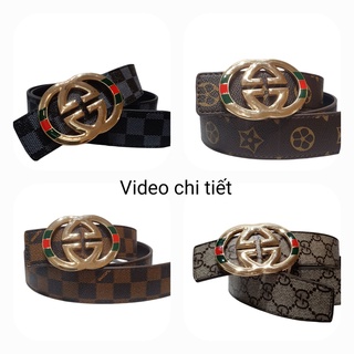 Thắt lưng nam GG, dây lưng GC thời trang, dây lưng nam cao cấp, mặt kim loại nguyên khối trẻ trung lịch lãm