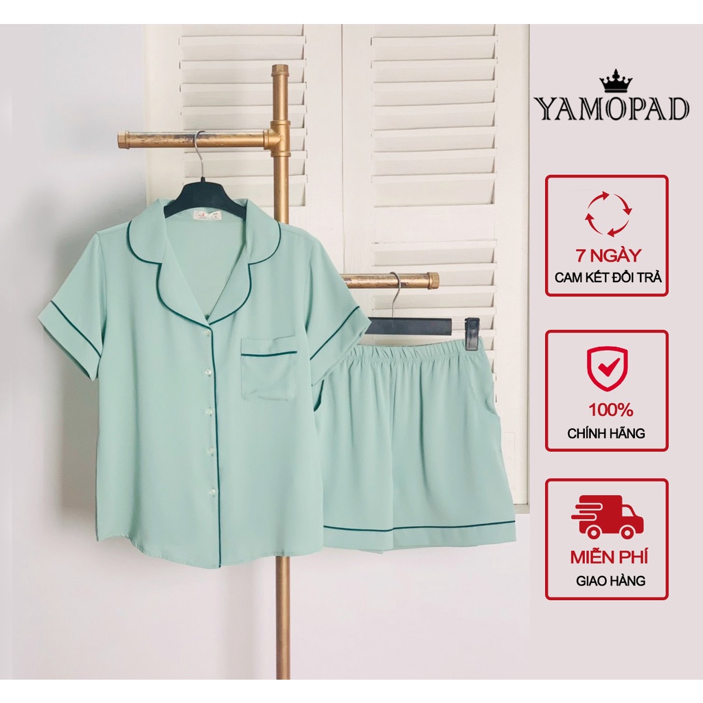 Bộ Đồ Ngủ Pijama Lụa Mango Cao Cấp Trơn Thương Hiệu YAMOPAD Tay Ngắn Quần Ngắn