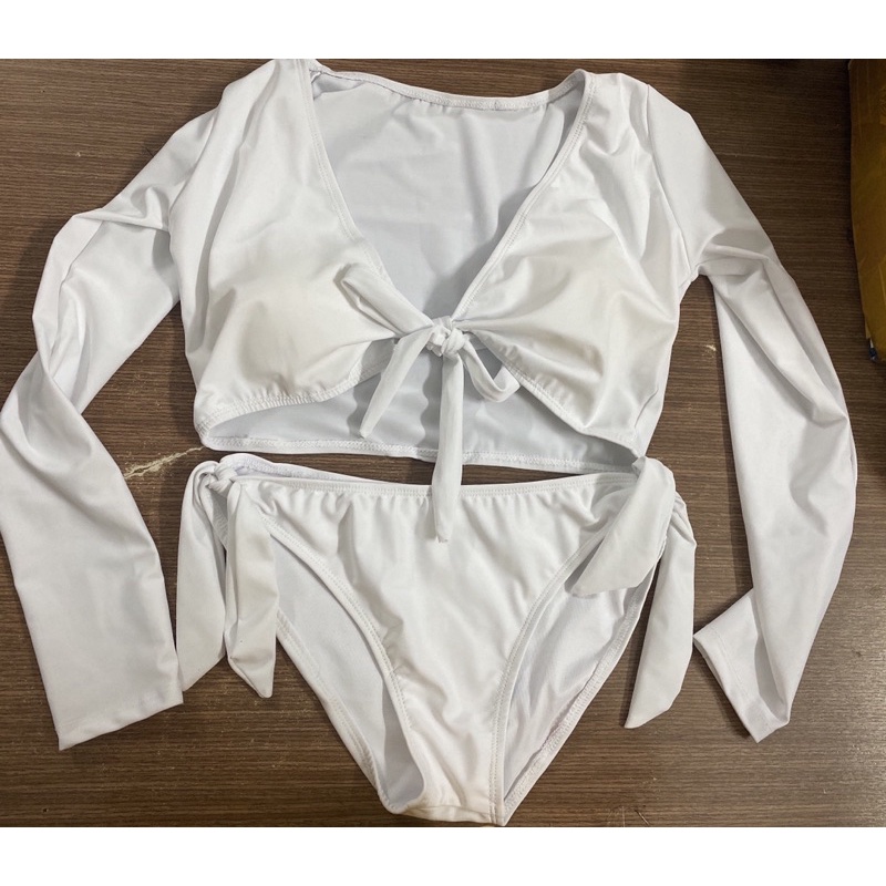 Bikini đi biển tay dài thắt kiểu nơ bự- Đồ bơi nữ chống nắng sexy- shopnabi