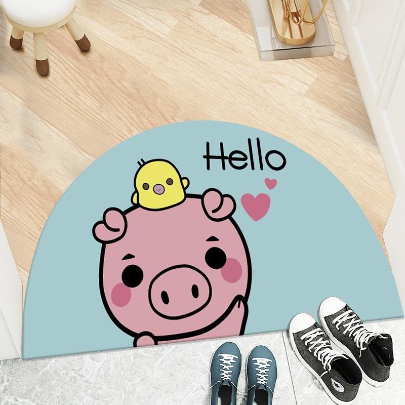 PVN49676 Thảm Chùi Chân Chống Trượt 3D Hình Quạt In Hình Thú Dễ Thương Giá Rẻ