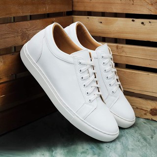 Giày Sneaker Thể Thao Nam Da Bò - GBD06 - Màu Trắng - bảo hành 12 tháng